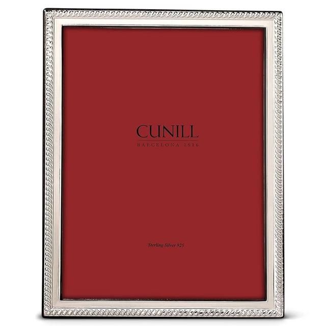 CUNILL Sterling Silver Picture Frame, Slim Rope Style Silver Picture Frame 5x7, Tarnish Resistant, Mahogany Wood Back, Fits 5" x 7" Photo, CUNILL Two Piece Gift Box