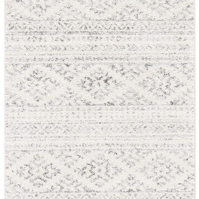 SAFAVIEH Tulum Collection Accent Rug - 2' x 5', Ivory & Grey, Moroccan Boho Tribal Design, Non-Shedding & Easy to Clean, Ideal for Front Door, Kitchen, Entryway, Foyer (TUL272A)