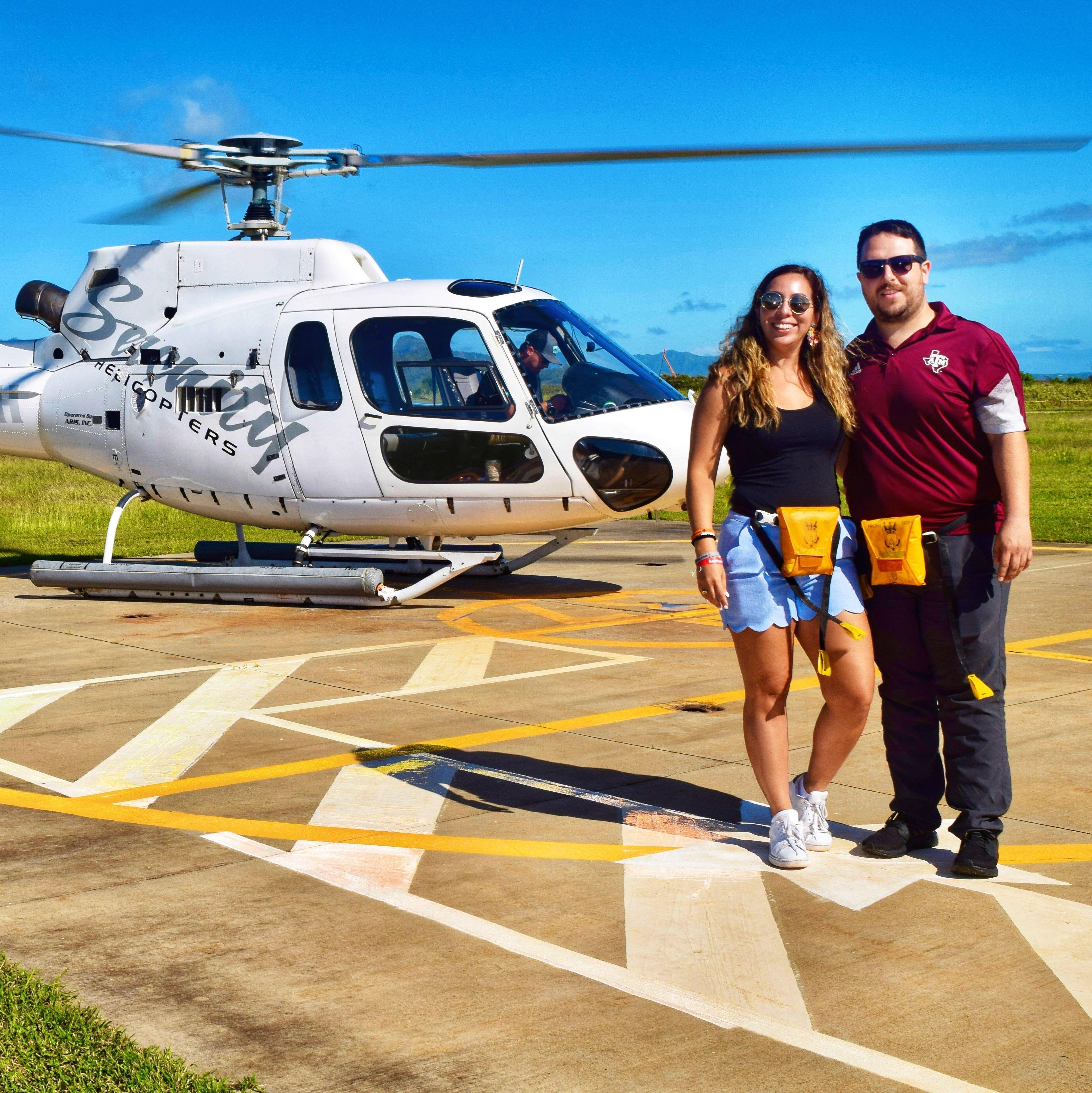First time riding a helicopter in Hawaii