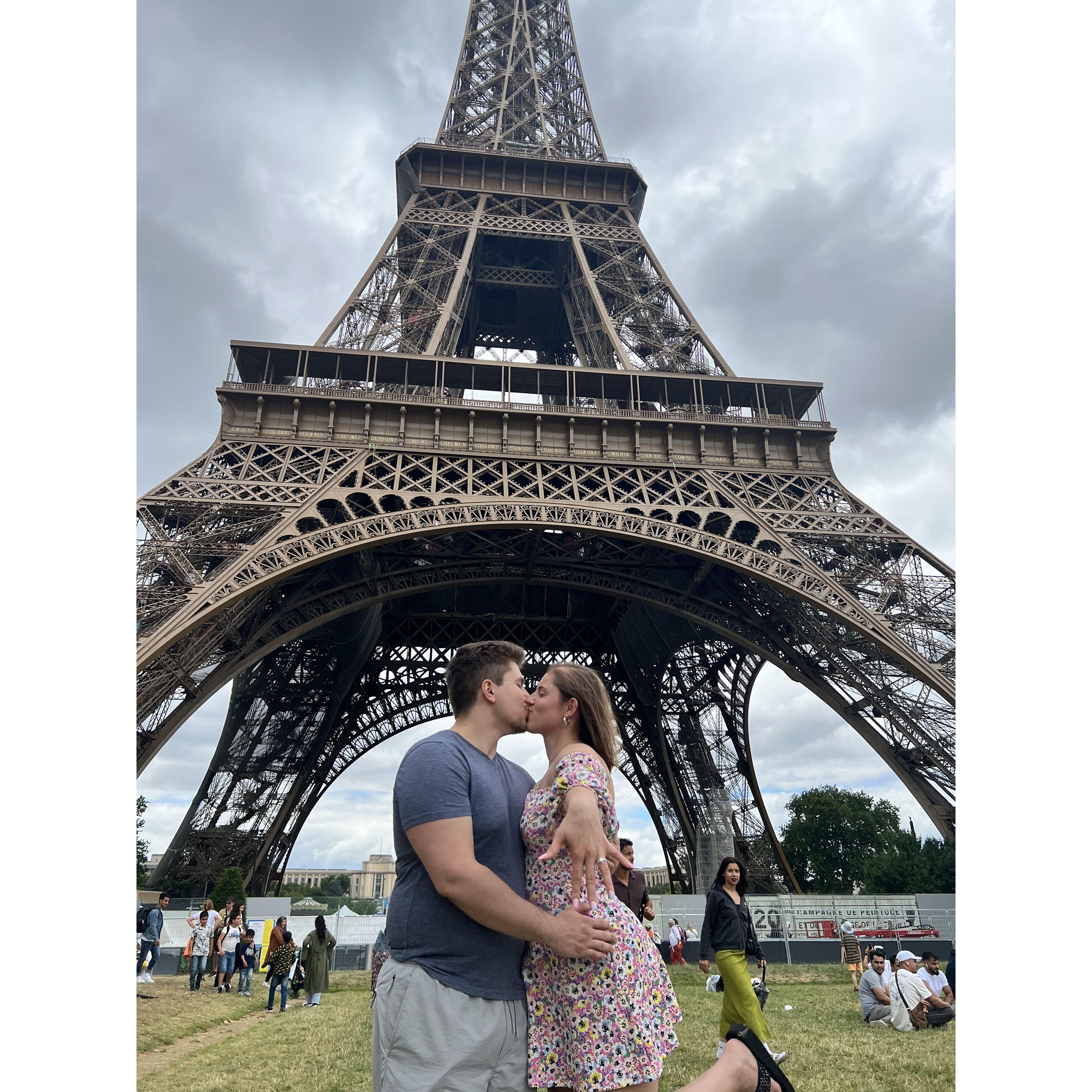 More Eiffel Tower celebration photos of our engagement.
