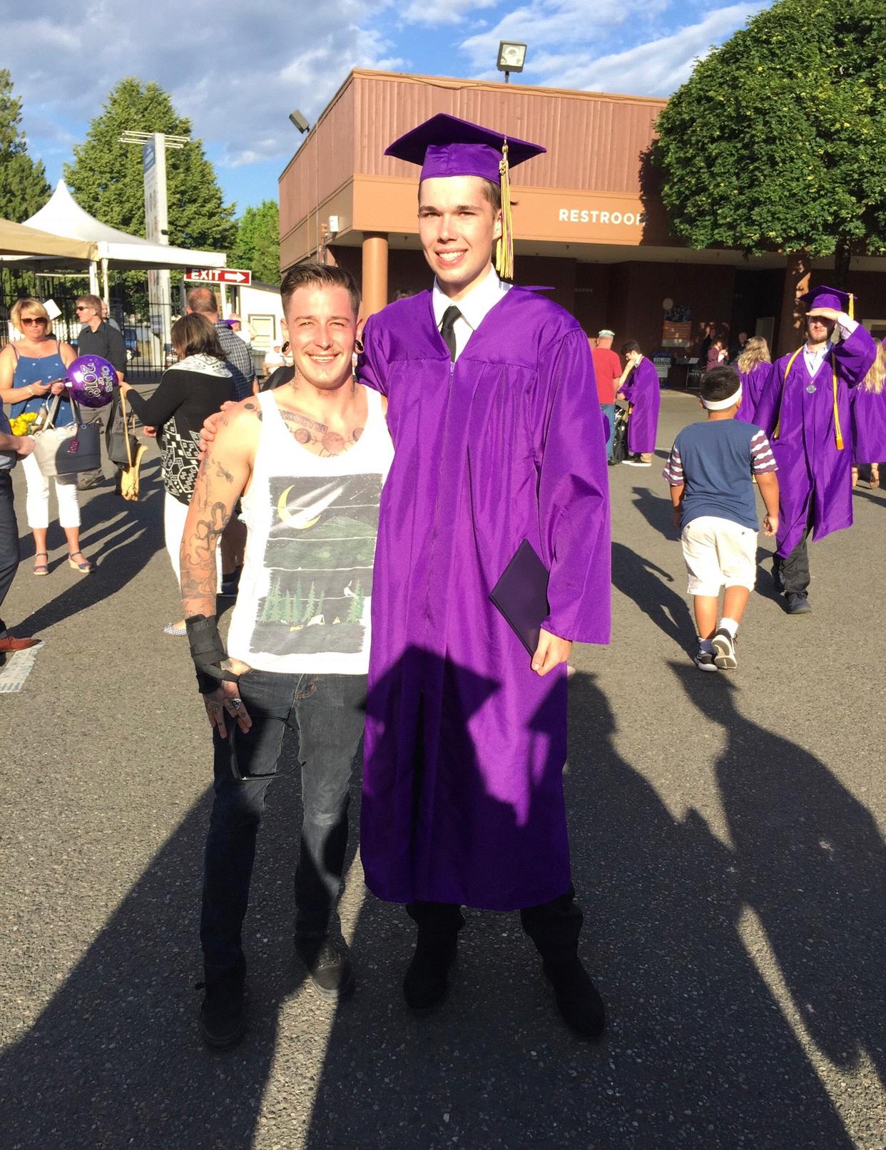 Cody’s younger brother Carter graduating from Highschool. He didn’t get the memo on needing to be 6 foot a lot to have the last name Farthing