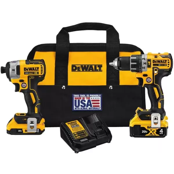 20-Volt MAX XR Cordless Brushless Hammer Drill/Impact Combo Kit (2-Tool) with (1) 4.0Ah Battery & (1) 2.0Ah Battery