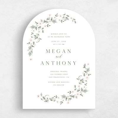 White Arch Wedding Invitation - Lenora Classic