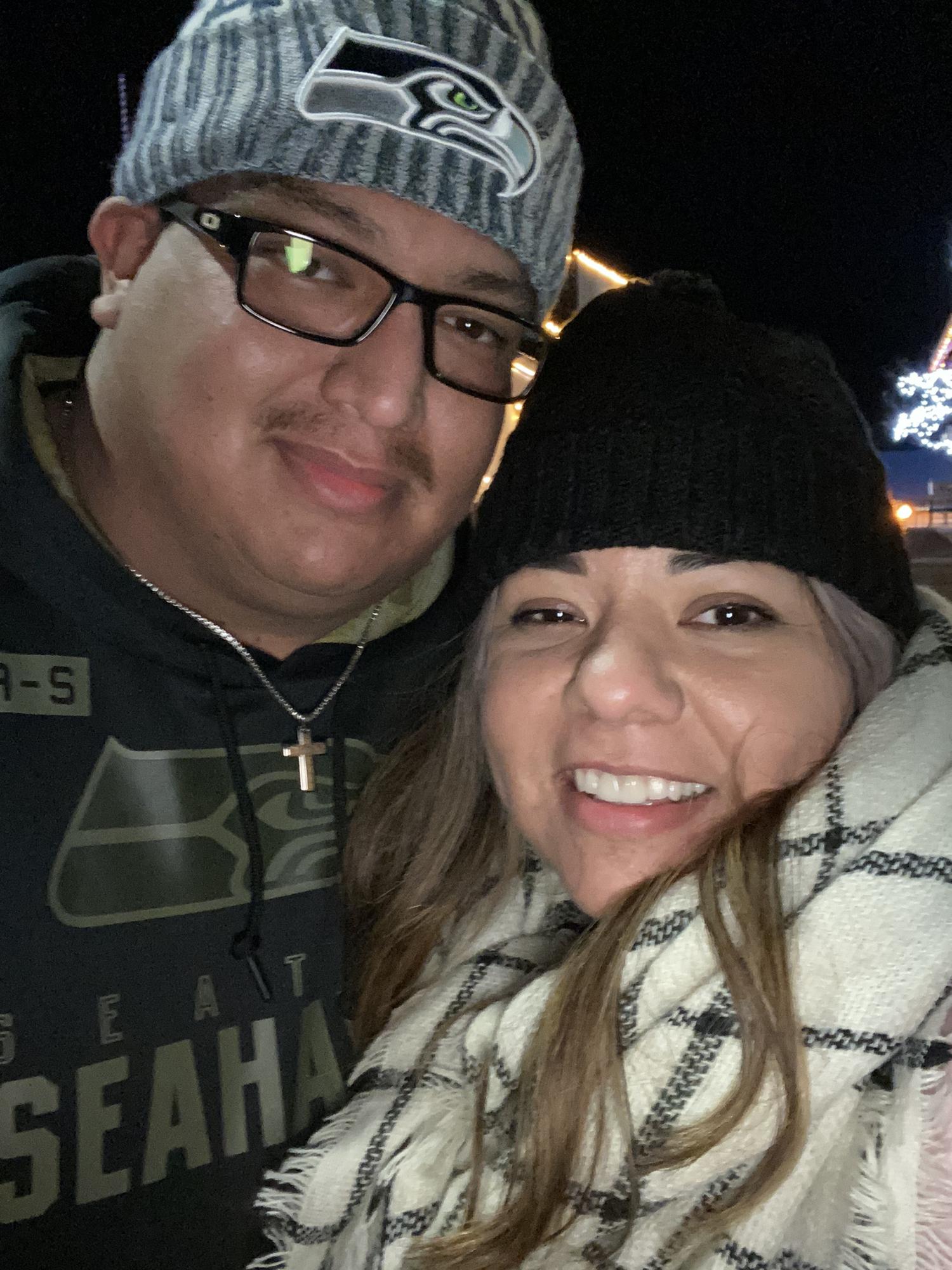 Our first photo together and our first day trip