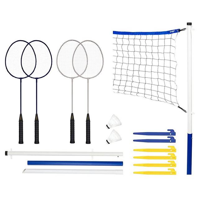 Franklin Sports Badminton Set - Portable Badminton Set - Adult and Kids Badminton Net - Perfect Backyard/Lawn Game - Includes 4 Badminton Racquets - Recreational