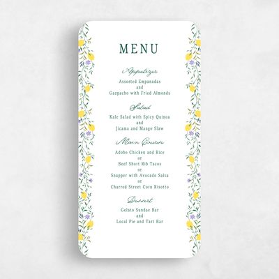 White Rounded Wedding Menu - Brume