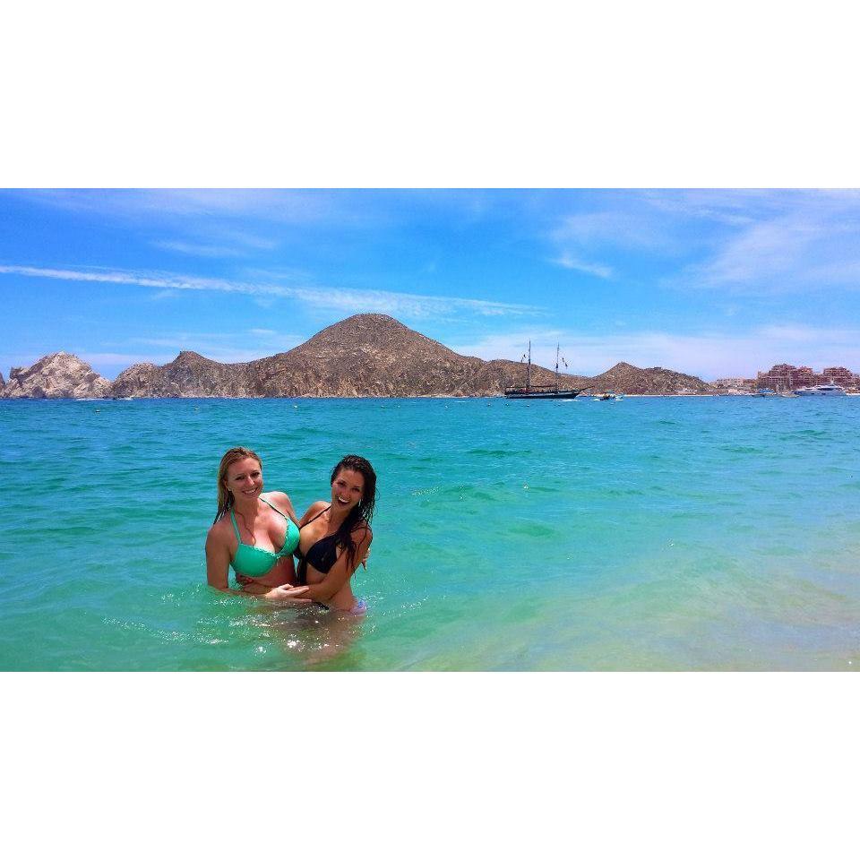 Brit & Erin swimming in Cabo!