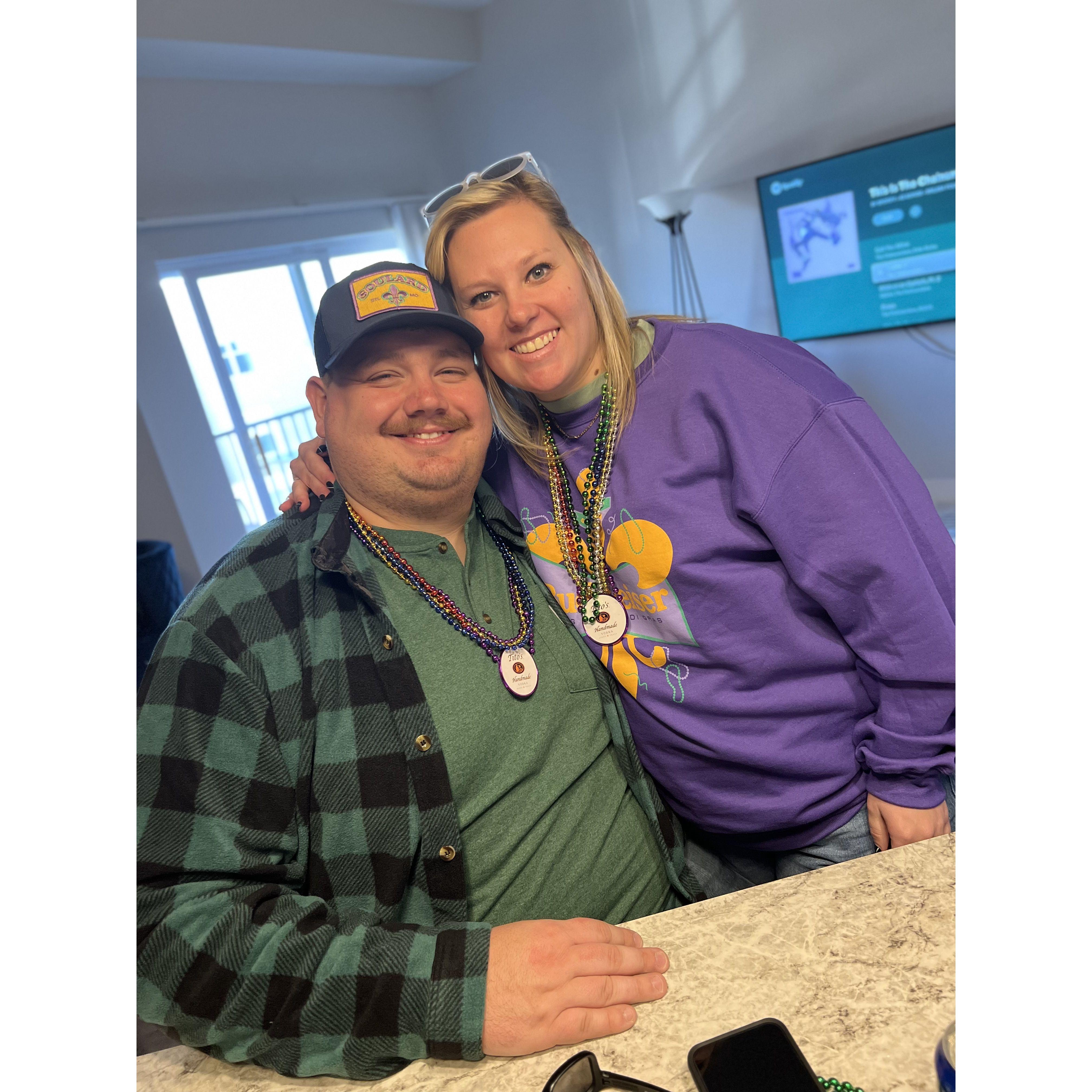Sam hard launched the relationship on Instagram with this picture while they visited Amber in St. Louis for Mardi Gras.
