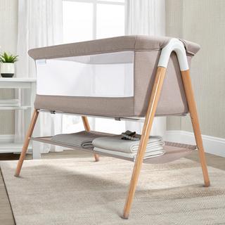 Bondi Beechwood By The Bed Bassinet with PureAir Mesh Sheet