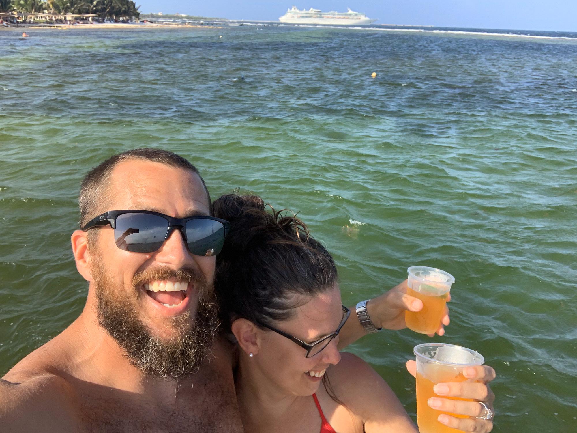 Costa Maya, Mexico.  First picture together as an engaged couple!