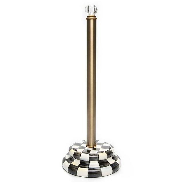 MacKenzie-Childs Courtly Check Enamel Toilet-Tissue Storage, Decorative Toilet Paper–Holder Stand for Bathroom