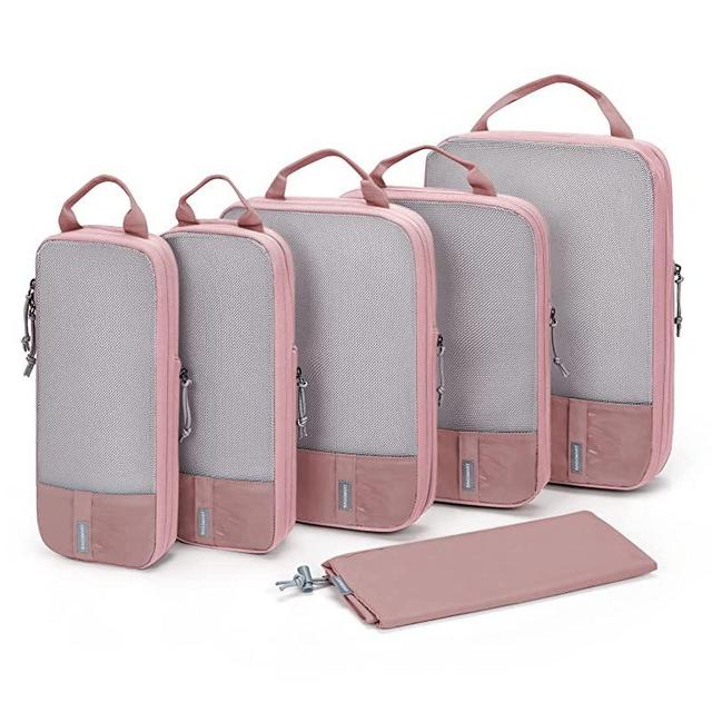 Compression Packing Cubes for Suitcases, BAGSMART 6 Set Travel Organizer Cubes for Travel Essentials, Expandable Luggage Suitcase Organizer Bags Set, Lightweight Packing Organizers as Travel Accessories for Women / Men