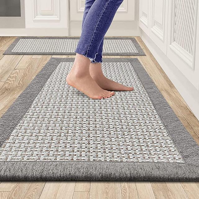 Kitchen Rugs and Mats Washable Non Skip, Absorbent Mats for Kitchen Floor, Front of Sink, 2PCS Set 20"x32"+20"x48"