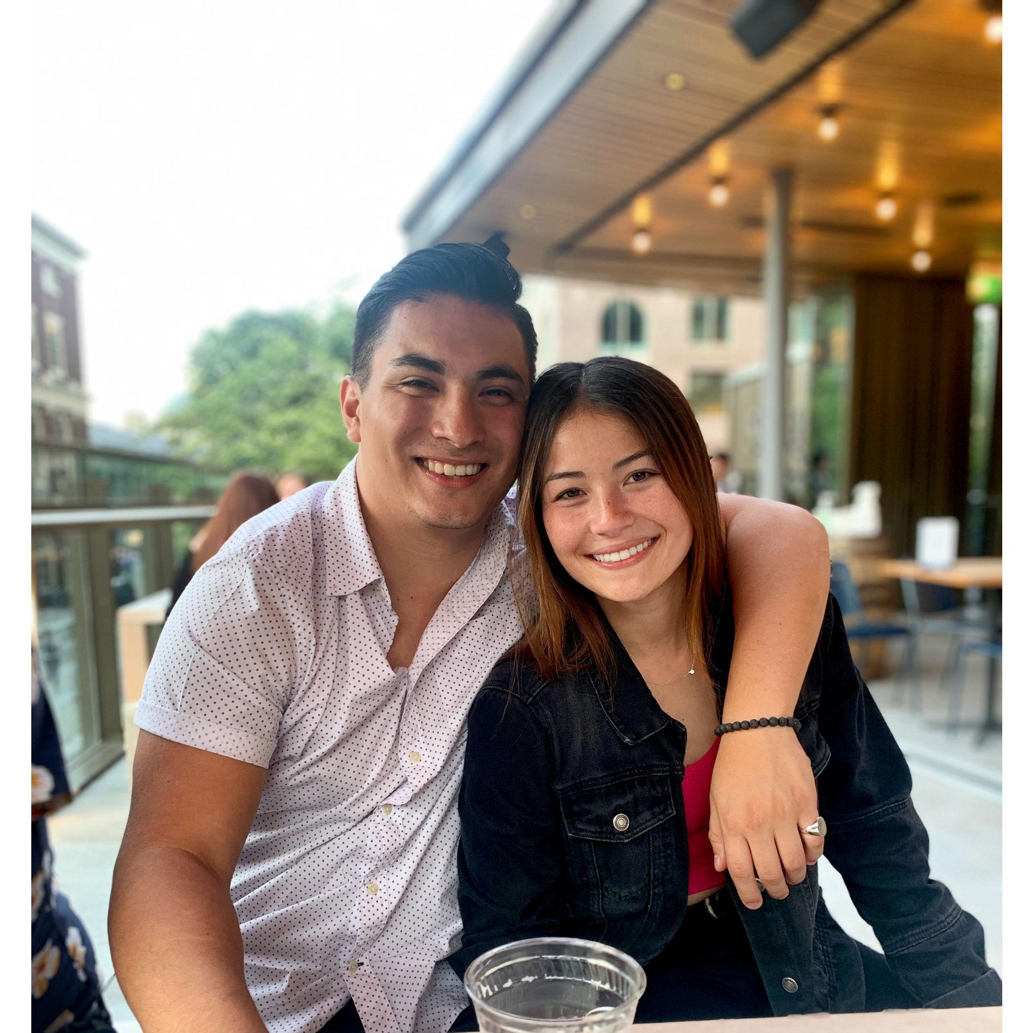 This picture was in Boston where Greg went to college and Maddy did work training there too so Greg came and showed her around!