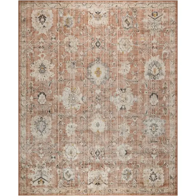 Nourison Oushak Home Vintage Floral Indoor Rug Rust 8' x 9'10"