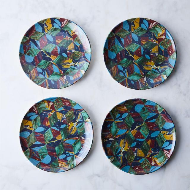 Geometric Print Melamine Plates (Set of 4)