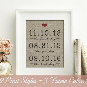 Wife Valentines Gift | 10 Year Anniversary | Wedding Gift | Anniversary Gift | Engagement Gifts | Important Dates | Wedding Gift for Couple