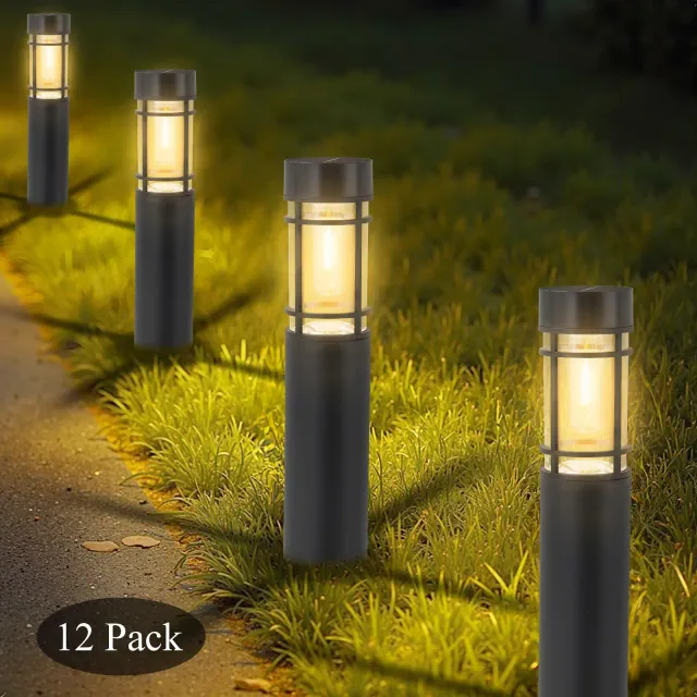 C Cattleya 12-Pack Black Solar LED Outdoor Path Lights