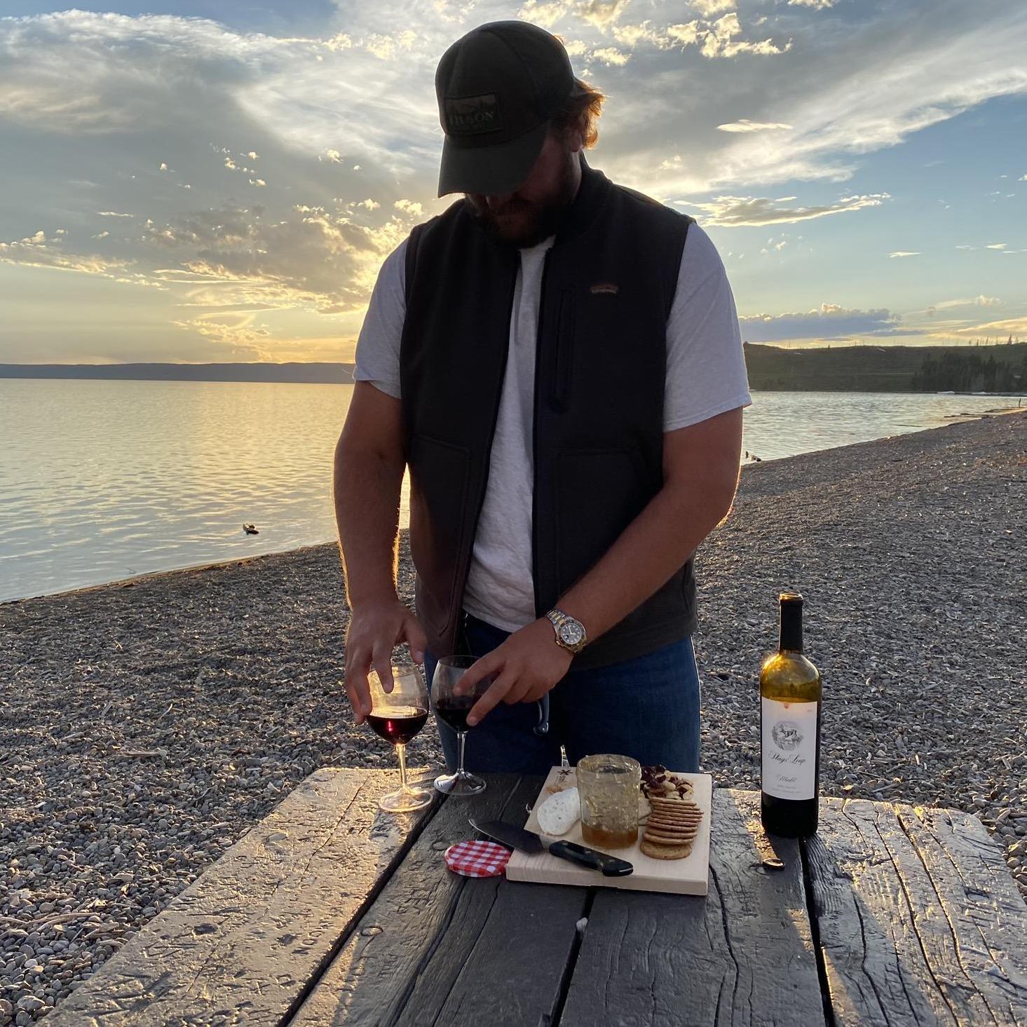 First of many sunset wine & cheese boards - our favorite date!