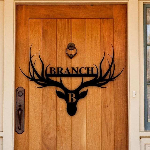 Deer Last Name Sign, Metal Deer Sign,...