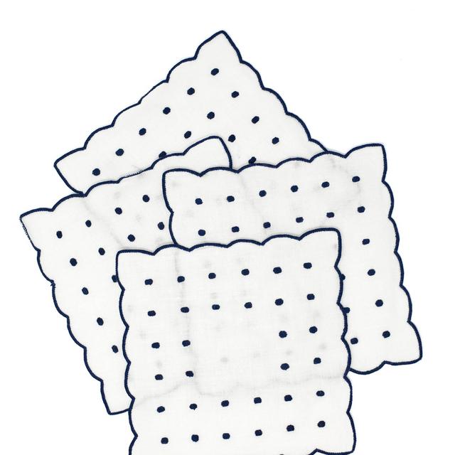 Scallop & Dots Cocktail Napkins, Blue