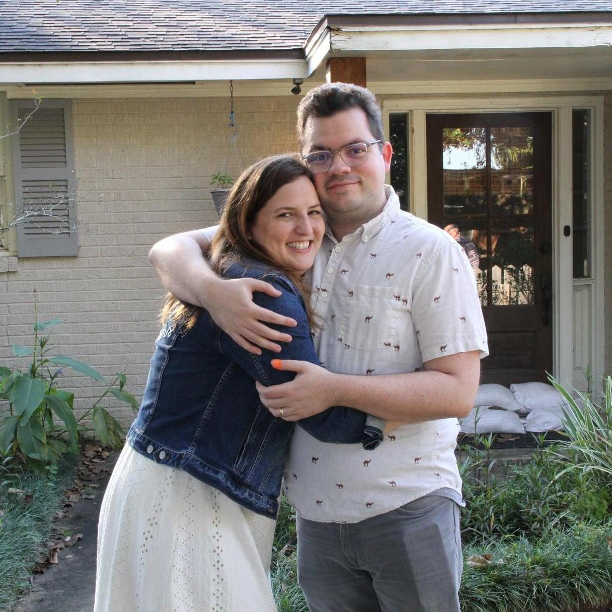 In front of our new house in Lafayette.