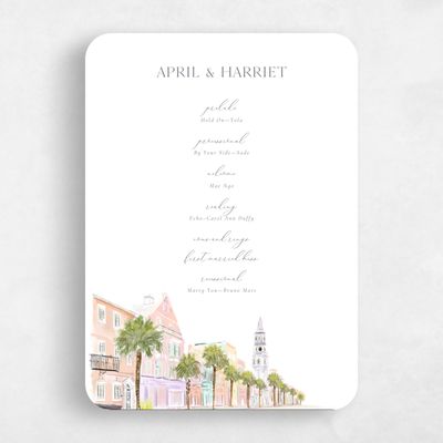 White Rounded Wedding Program - Ashbey