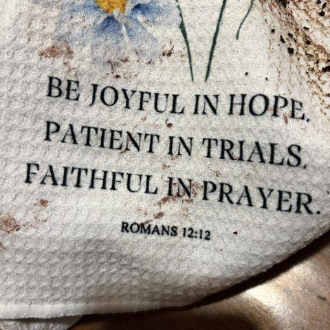 The towel that helped slow the bleeding in Jayson's ankle. His accident definitely taught us a lot about each other and about our God.