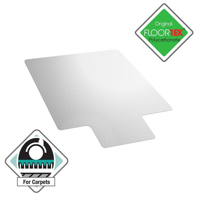 35"x47" Polycarbonate Chair Mat for Carpets Lipped Clear - Floortex: Durable Floor Protector, Easy Glide Surface