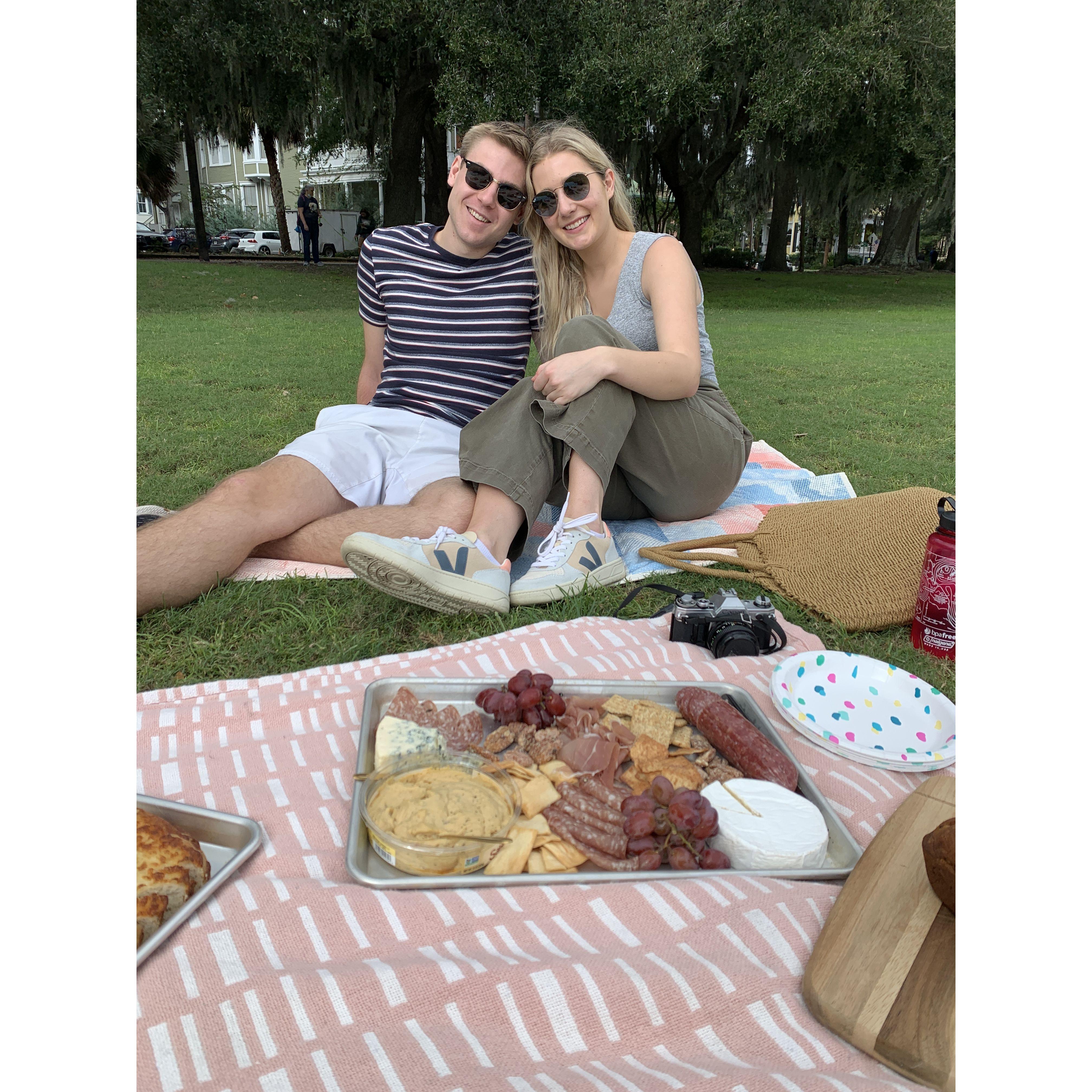A picnic in Forsyth Park