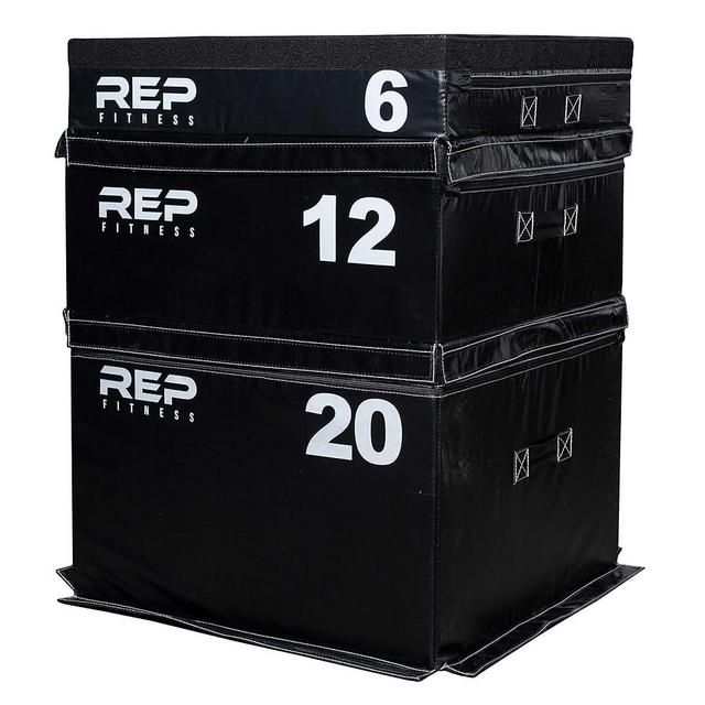 REP Fitness Stackable Soft Foam Plyo Boxes, Adjustable Jump Platforms for Home Gym Training, Durable Cushioned Step for Exercise, Balance, Squats, HIIT Workouts, Strength Conditioning, Vinyl Cover