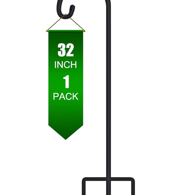 FEED GARDEN Adjustable 32 Inch Small Shepherd Hooks for Outdoor, Garden Hooks for Lanterns, Shepard Hooks for Hanging Plants, Bird Feeders, Solar Lights, Mason Jars, Weddings Decor,1 Pack