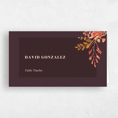 Wine, Purple Wedding Place Card - Gramercy
