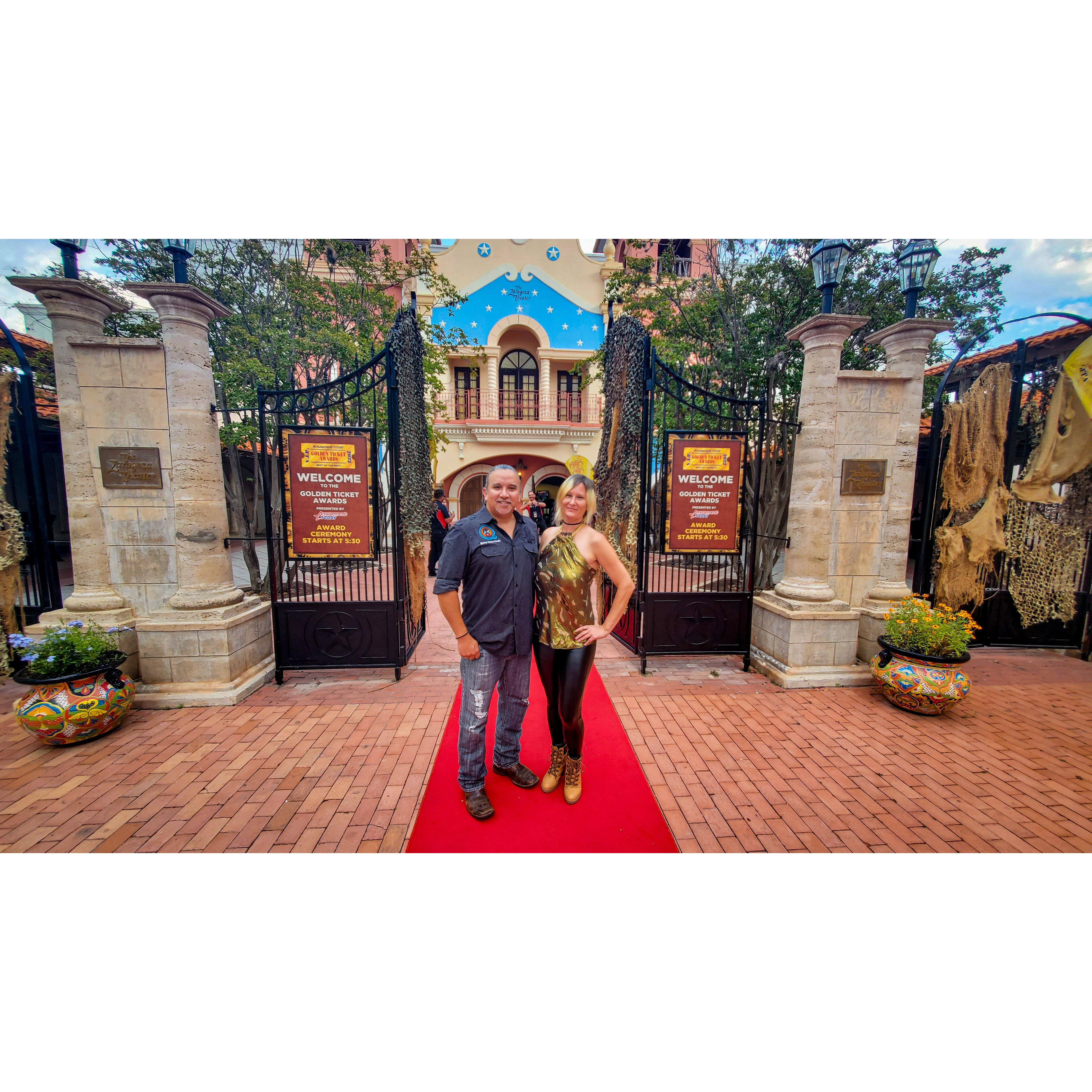 Our first "Red Carpet" event in Zaragoza Theater for Amusement Today's Golden Ticket Awards Ceremony