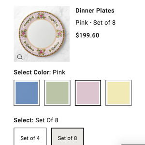 Famille Rose Dinner Plates - Pink, Set of 8