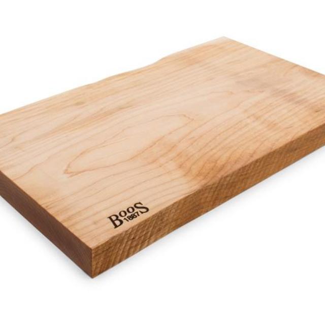 John Boos Rustic-Edge Solid-Maple Cutting Board – Reversible - 3 Sizes