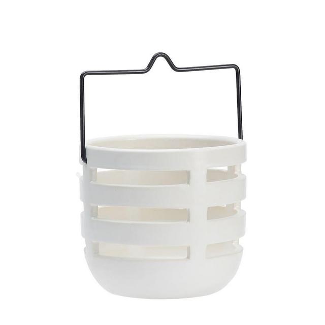 Mason Ceramic Lantern, Ivory, Small