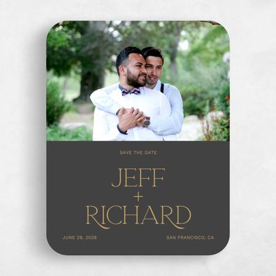 Black Rounded Wedding Save the Date - Hazeldale Photo