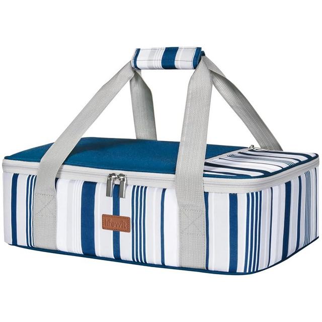 Lifewit Insulated Casserole Carrier for Hot or Cold Food, Casserole Dish Carrying Case, Lasagna Holder for Potluck Parties/Picnic/Cookouts, Fits 9"x13" Baking Dish, Blue