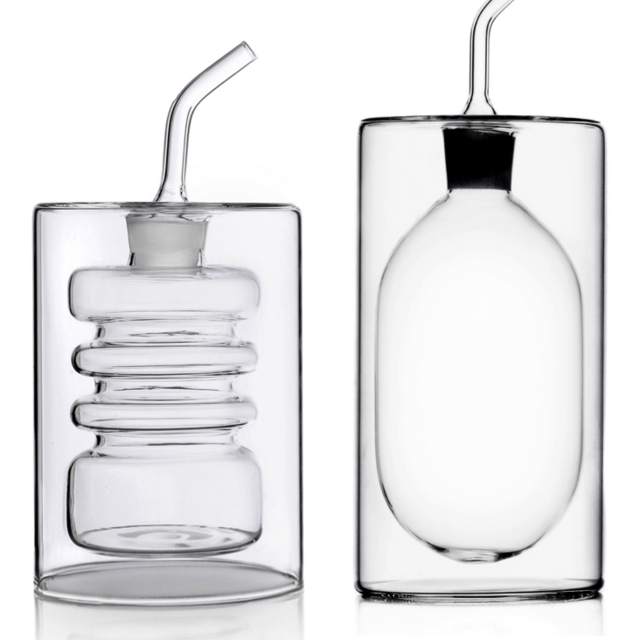 Rings and Double Walled Cilindro Cruet Set