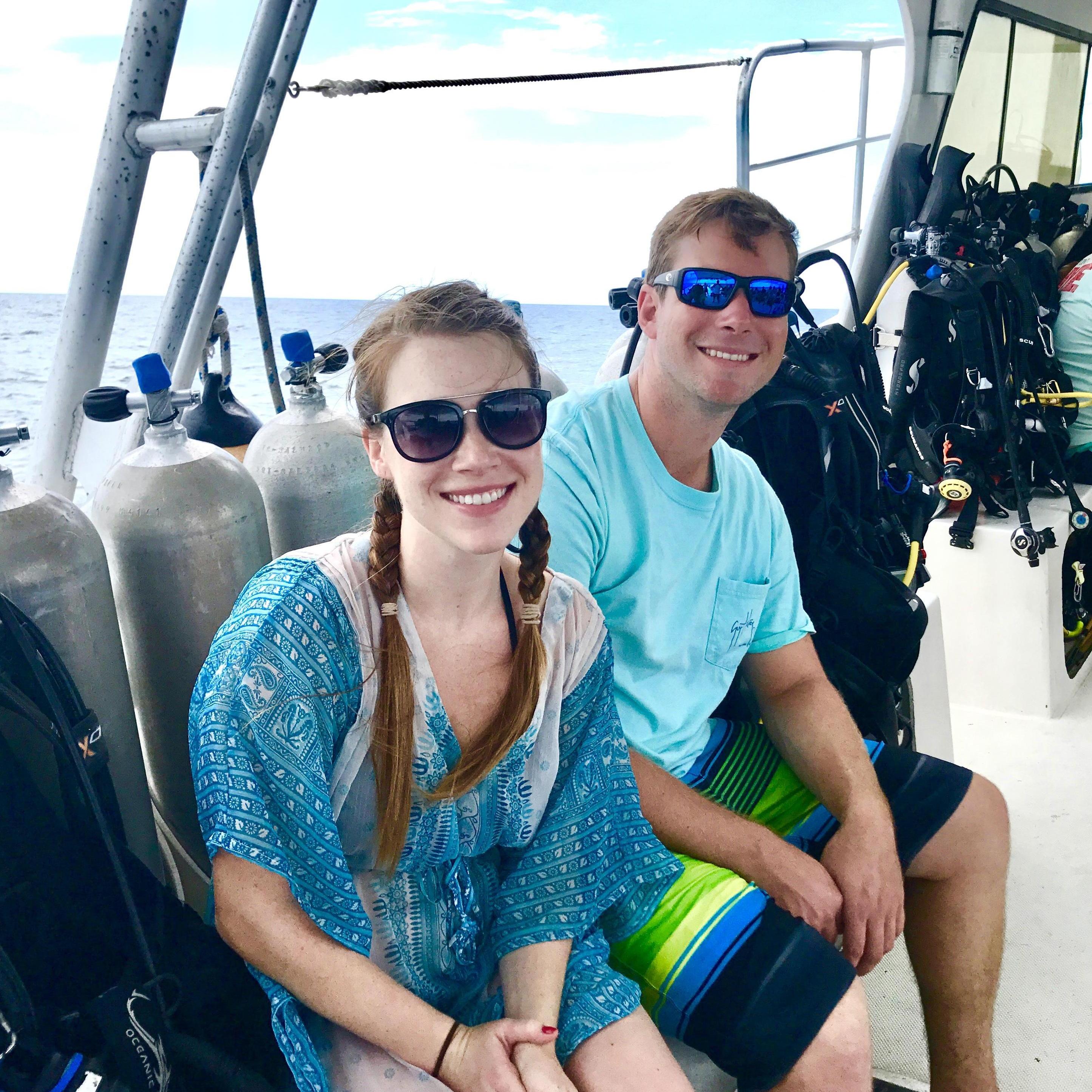 One of the times that Ryan has tricked Katie into scuba diving!