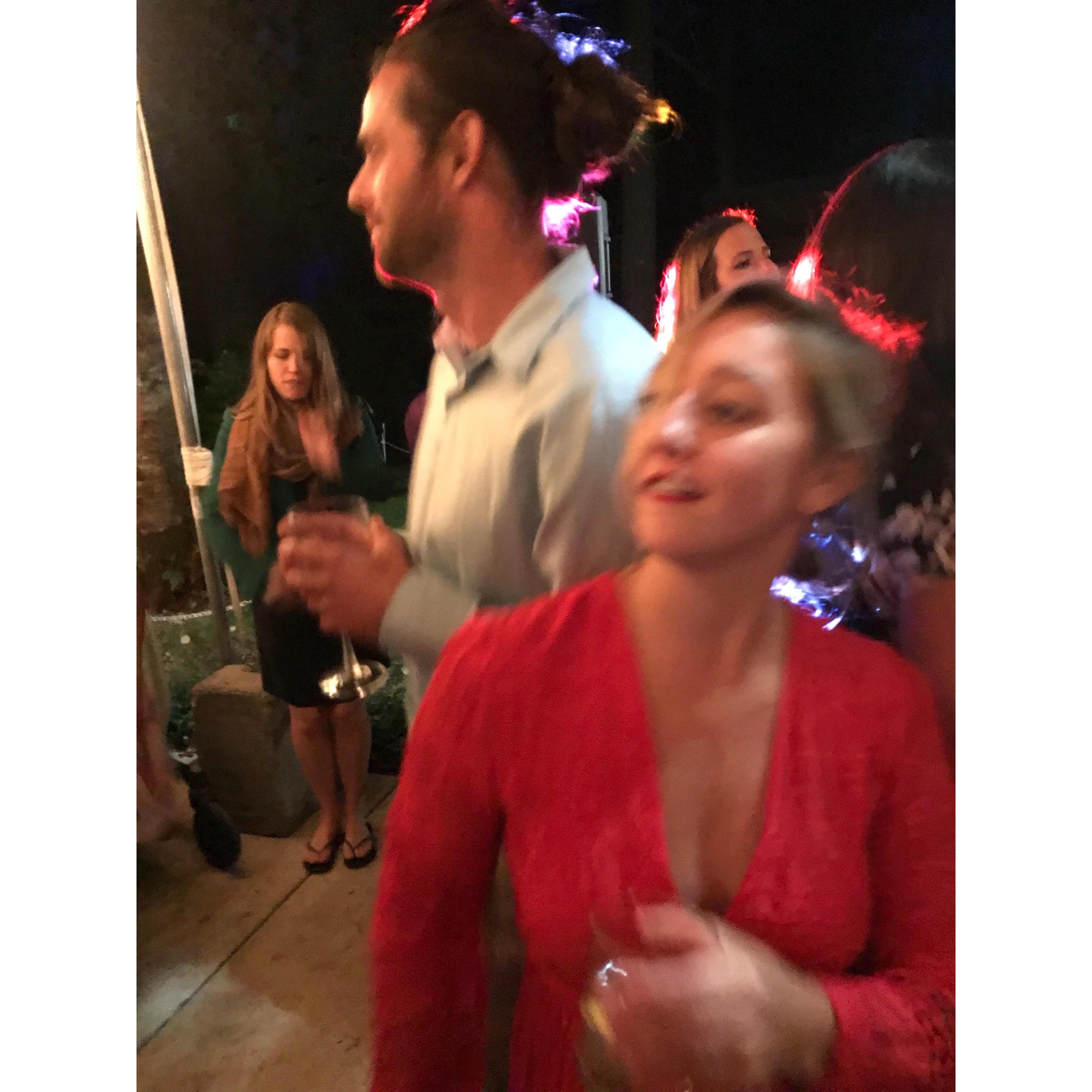 2018 - Verrrry rare occurrence of David on the dance floor. Lauren and Chris's wedding in Portland, OR