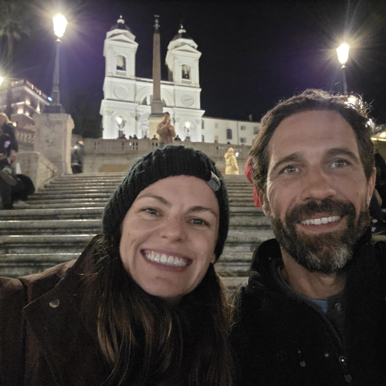 In front of the Spanish Steps in Rome, Italy