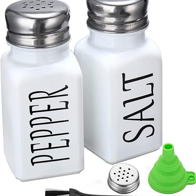 DWTS White Salt and Pepper Shakers Set,Cute Salt and Pepper Shakers,For White Kitchen Decor and Accessories-White Salt and Pepper Shakers