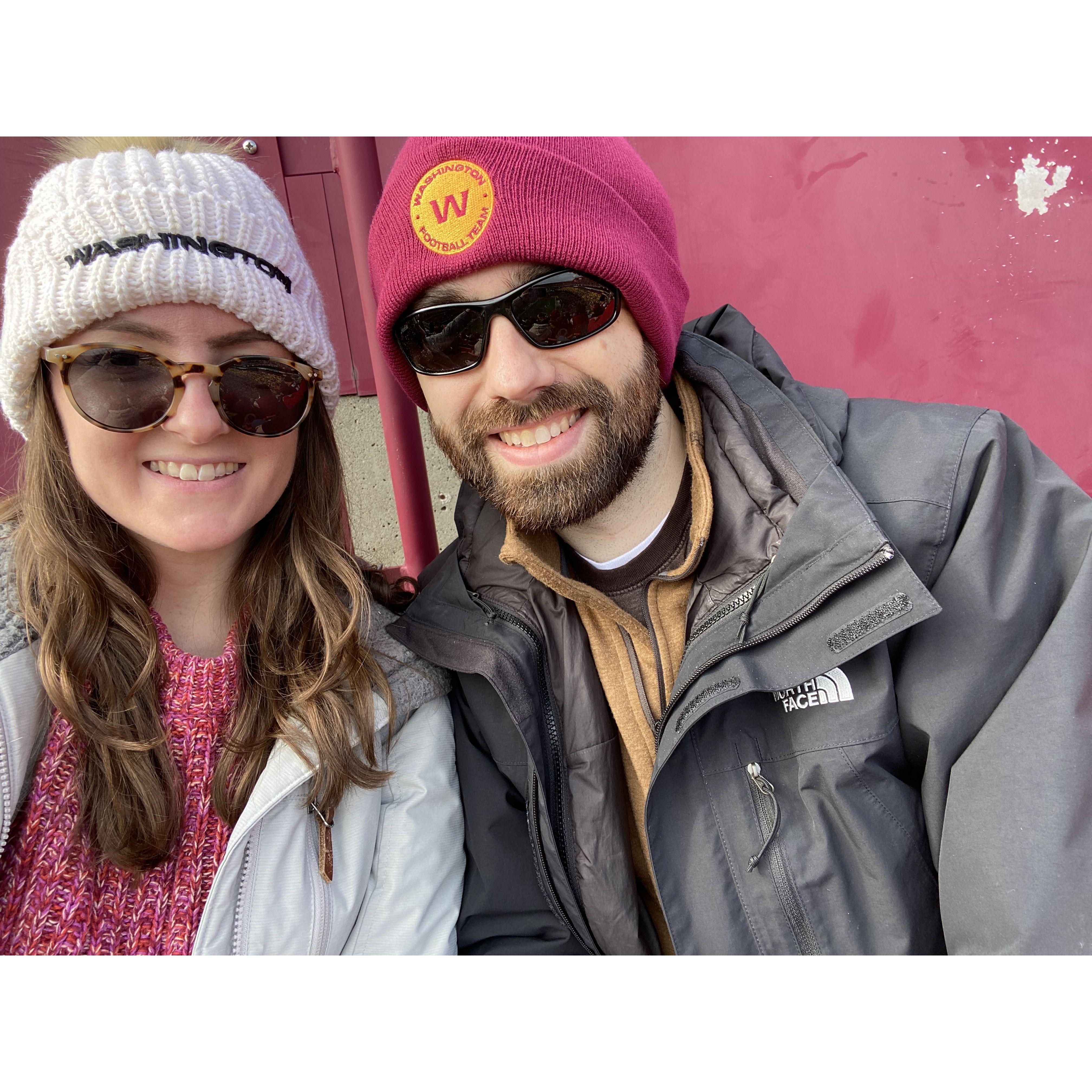 Our first NFL game together.  We saw The Washington Football Team vs. The Tampa Bay Buccaneers.  Washington won!