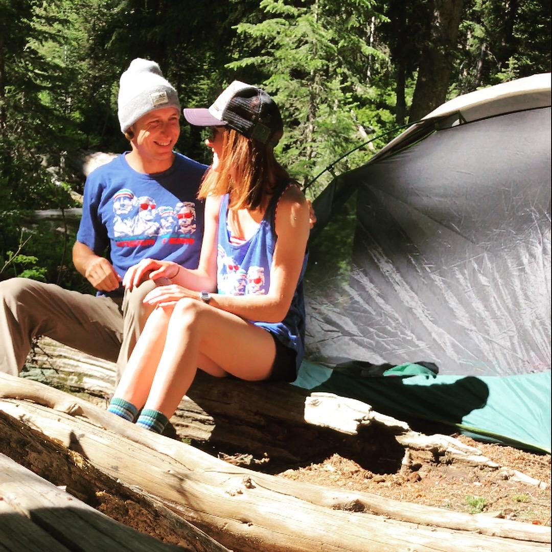 Our first backpacking trip. In Grand Teton National Park on the 4th of July