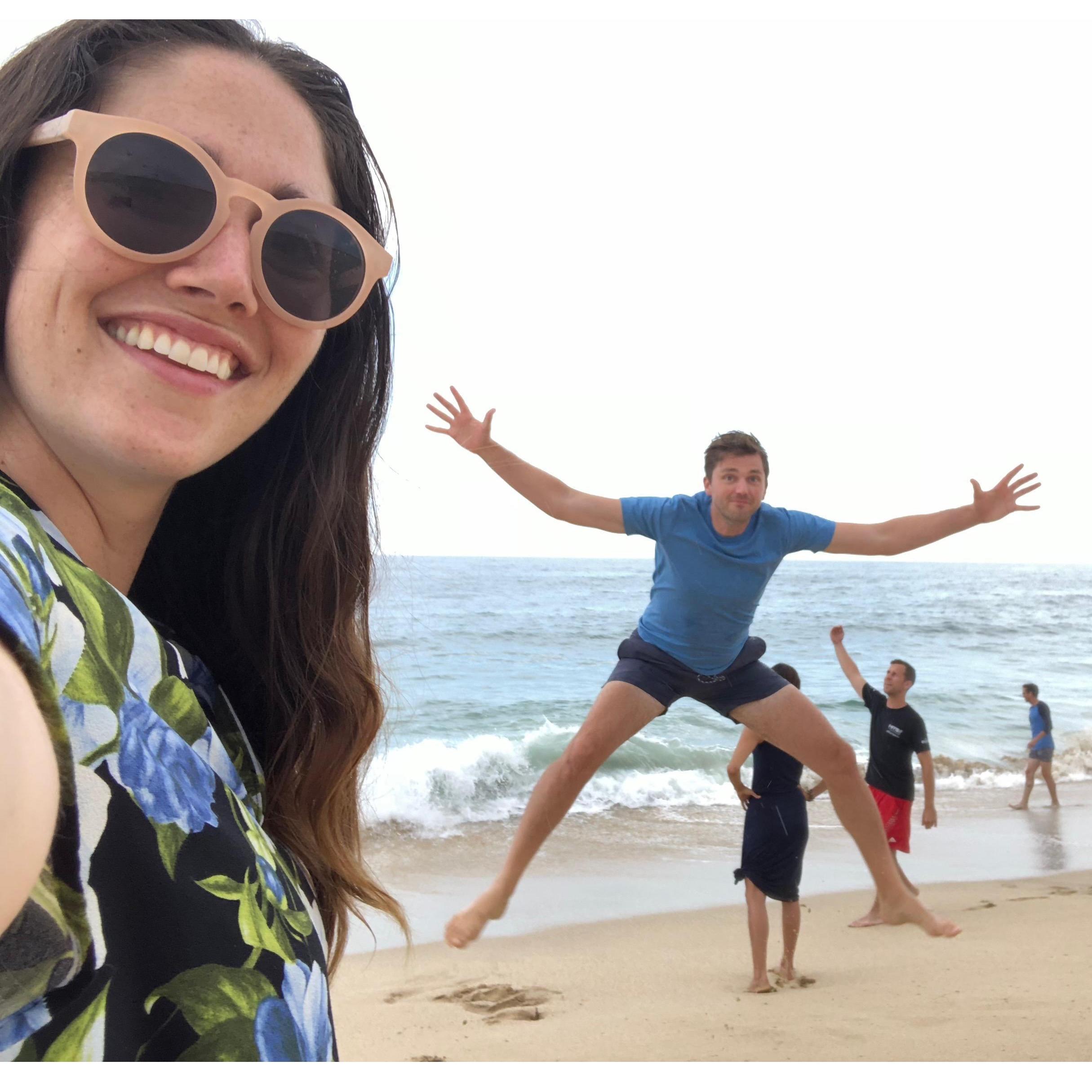 Playing on the beach in Mexico