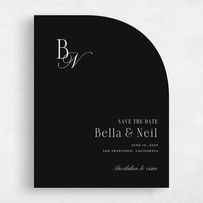 Black Wedding Save the Date - Roscana Portrait