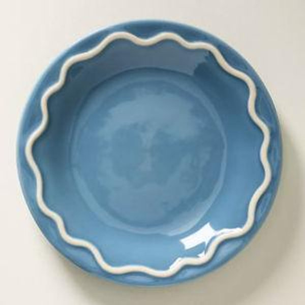 Lucie Portuguese Stoneware Dessert Plates, Set of 4, Sky Blue