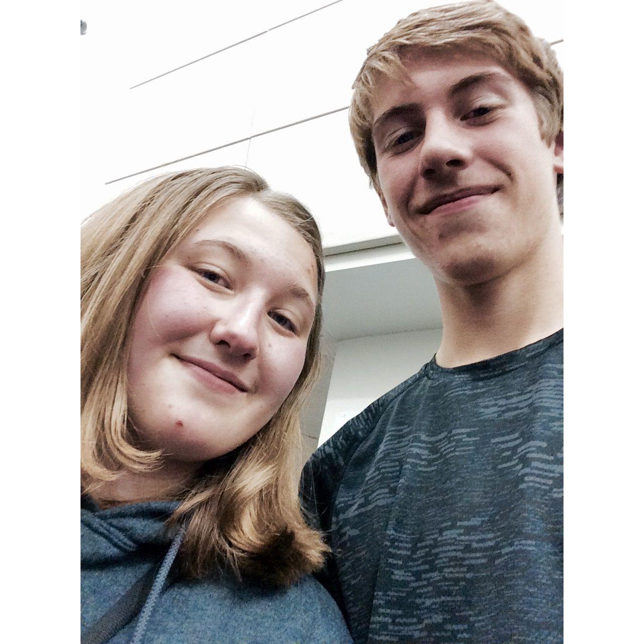 1st picture together. Nathan's robotic competition in 2015